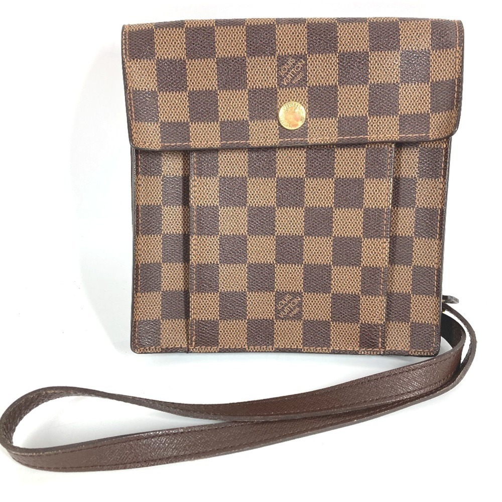 LOUIS VUITTON Authentic Brown Damier Canvas Pochette Shoulder Bag